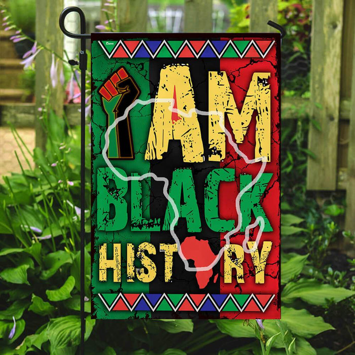 I Am Black History Flag | Garden Flag | Double Sided House Flag - GIFTCUSTOM
