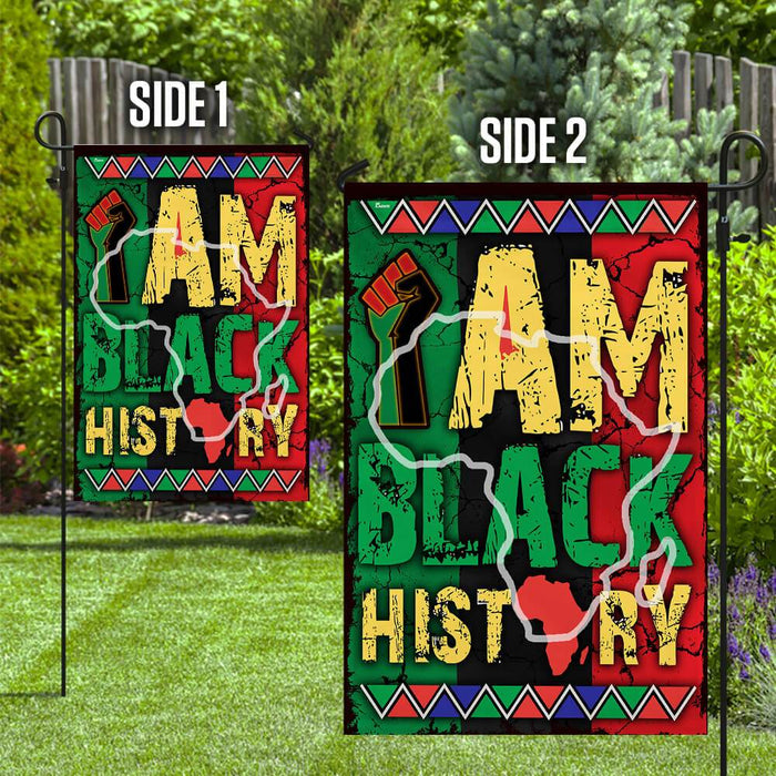 I Am Black History Flag | Garden Flag | Double Sided House Flag - GIFTCUSTOM