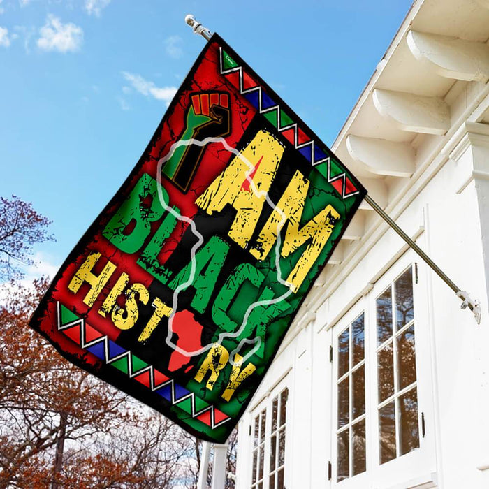 I Am Black History Flag | Garden Flag | Double Sided House Flag - GIFTCUSTOM