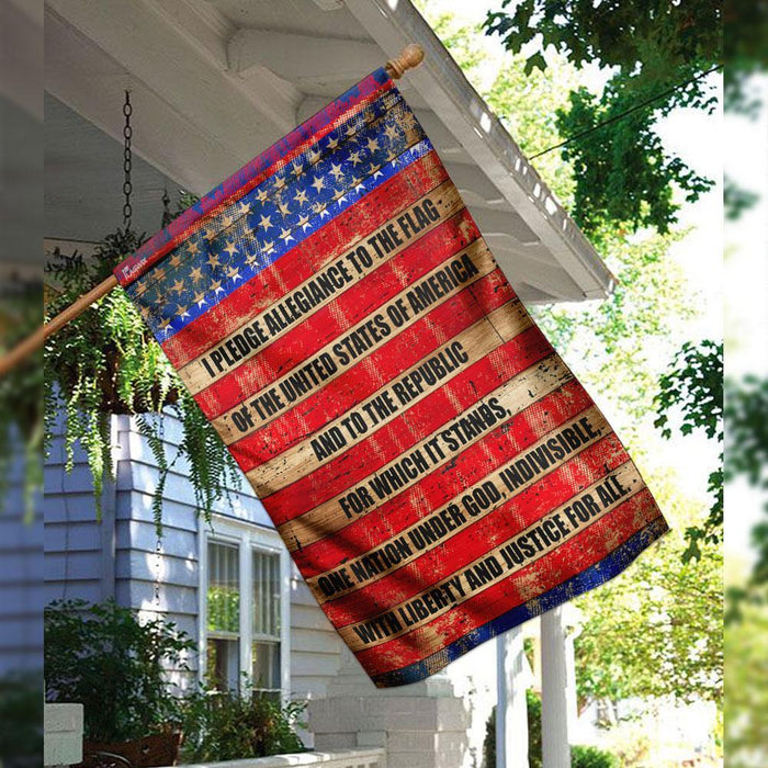 I Pledge Allegiance To The Flag Of The United States Of America Flag | Garden Flag | Double Sided House Flag - GIFTCUSTOM