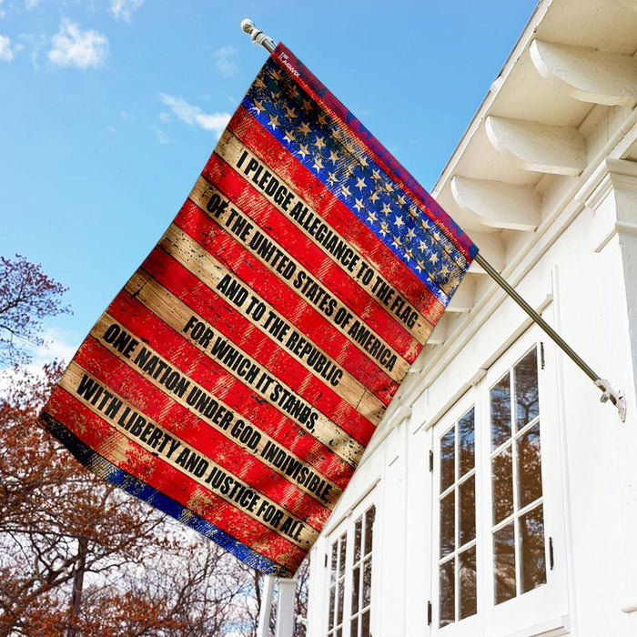 I Pledge Allegiance To The Flag Of The United States Of America Flag | Garden Flag | Double Sided House Flag - GIFTCUSTOM