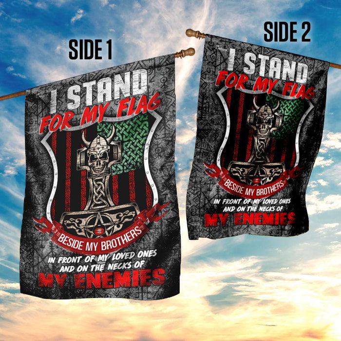 I Stand For My Flag Viking Warrior Odin Axe Flag | Garden Flag | Double Sided House Flag - GIFTCUSTOM