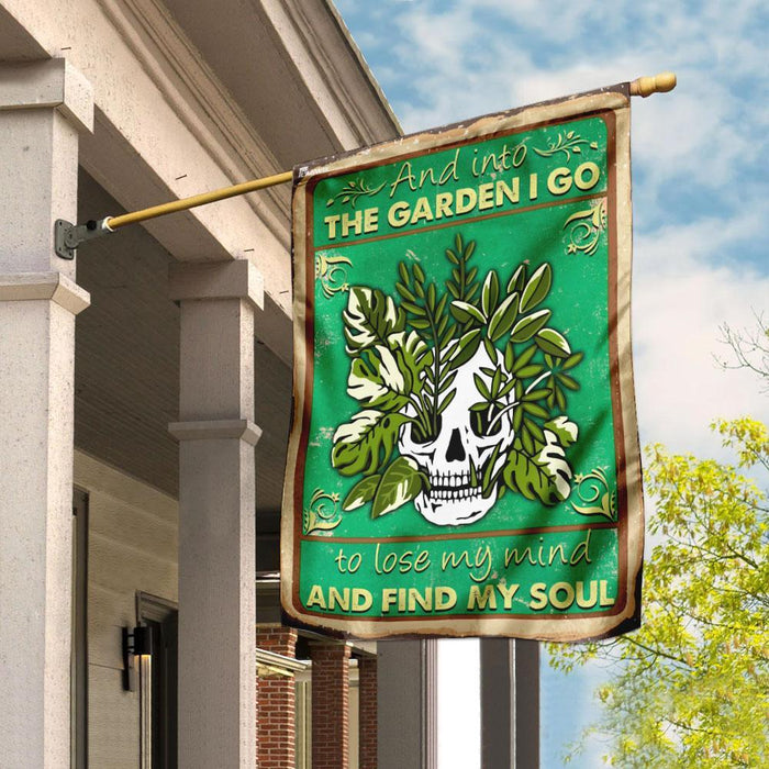 Into The Garden Skull Flag | Garden Flag | Double Sided House Flag - GIFTCUSTOM