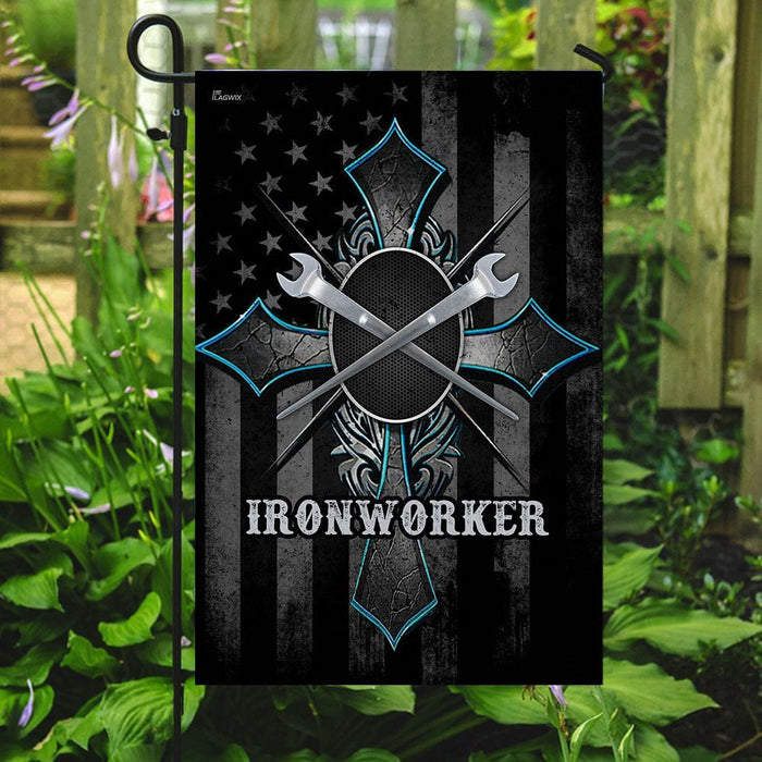 Ironworker Flag | Garden Flag | Double Sided House Flag - GIFTCUSTOM