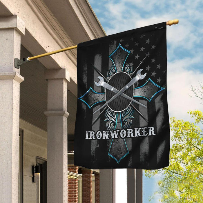 Ironworker Flag | Garden Flag | Double Sided House Flag - GIFTCUSTOM