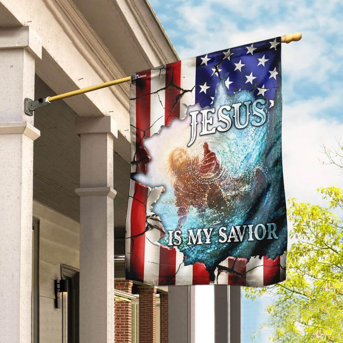 Jesus Is My Savior American US Flag | Garden Flag | Double Sided House Flag - GIFTCUSTOM