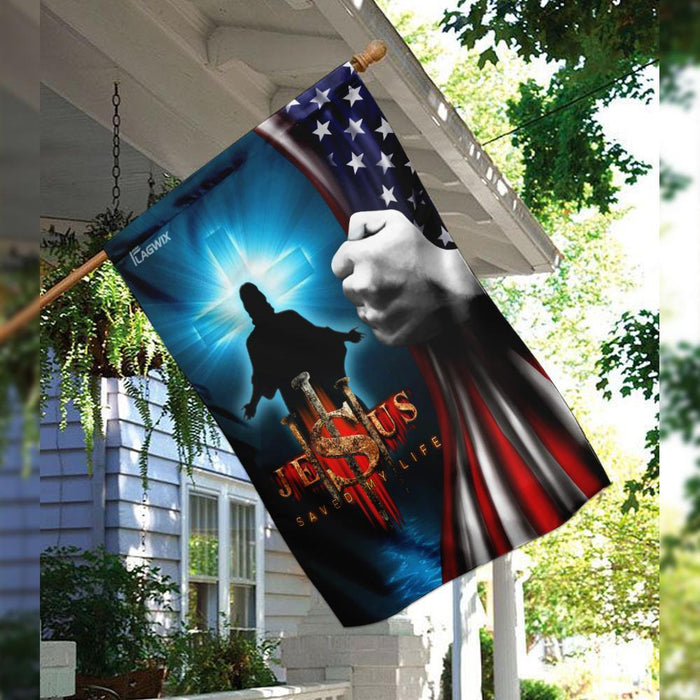 Jesus Saved My Life American Flag | Garden Flag | Double Sided House Flag - GIFTCUSTOM