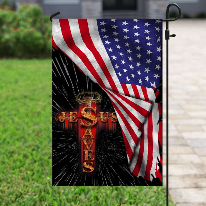 Jesus Saves American US Flag - GIFTCUSTOM