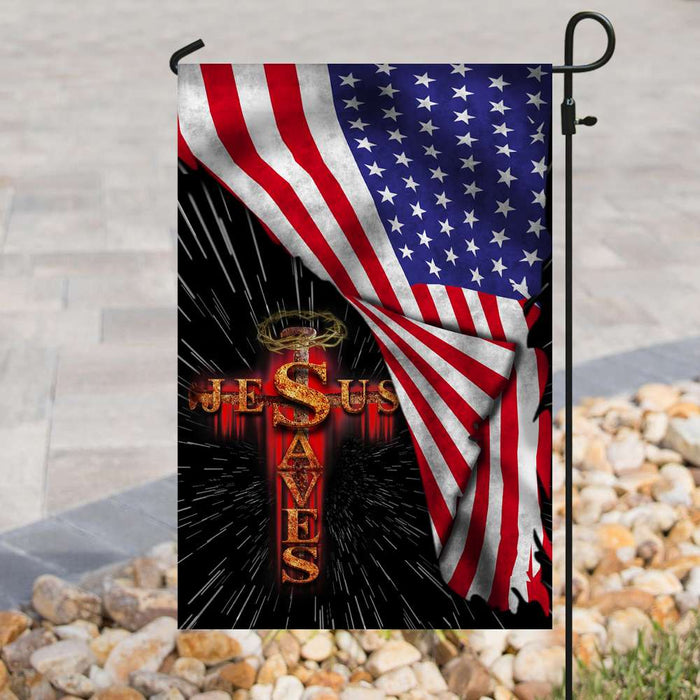 Jesus Saves American US Flag - GIFTCUSTOM