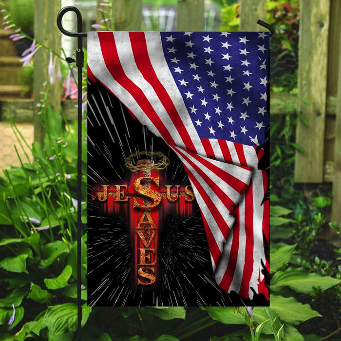 Jesus Saves American US Flag - GIFTCUSTOM