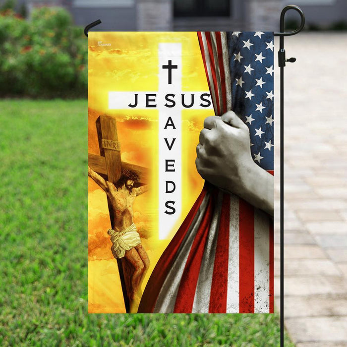 Jesus Saves Christian Flag | Garden Flag | Double Sided House Flag - GIFTCUSTOM