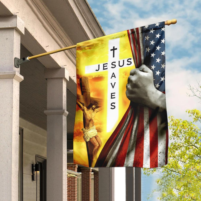 Jesus Saves Christian Flag | Garden Flag | Double Sided House Flag - GIFTCUSTOM