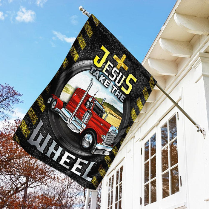 Jesus Take The Wheel Flag | Garden Flag | Double Sided House Flag - GIFTCUSTOM