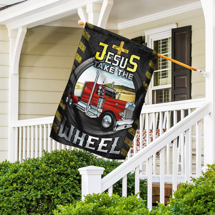 Jesus Take The Wheel Flag | Garden Flag | Double Sided House Flag - GIFTCUSTOM