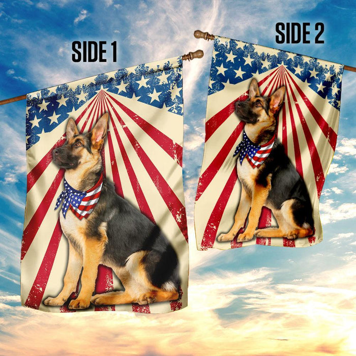 K9 Unit American German Shepherd Flag | Garden Flag | Double Sided House Flag - GIFTCUSTOM