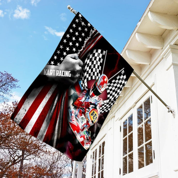 Kart Racing Flag | Garden Flag | Double Sided House Flag - GIFTCUSTOM
