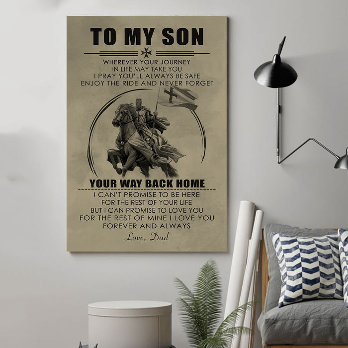 Knight templar Canvas and Poster ��� Dad to son ��� Your way back home wall decor visual art - GIFTCUSTOM