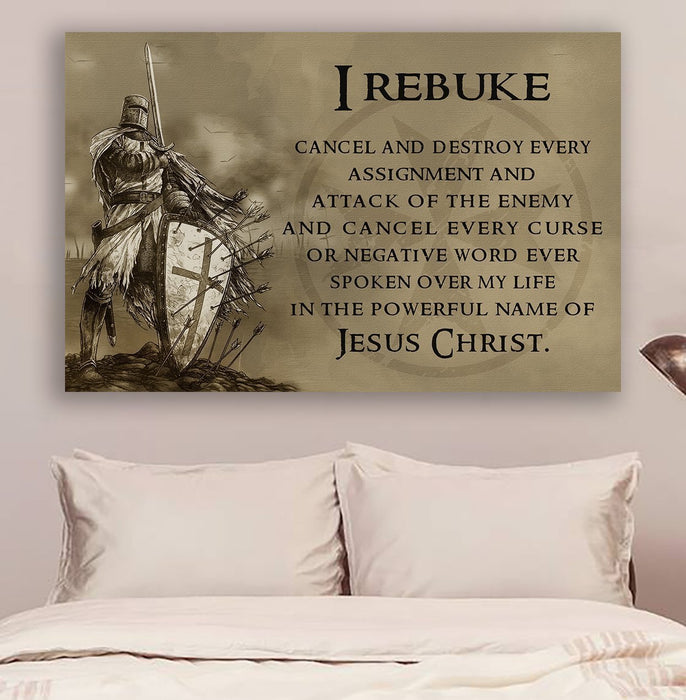 Knight templar Canvas and Poster ��� I Rebuke wall decor visual art - GIFTCUSTOM