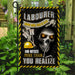 Labourer Skull Knows More Than He Says Flag | Garden Flag | Double Sided House Flag - GIFTCUSTOM