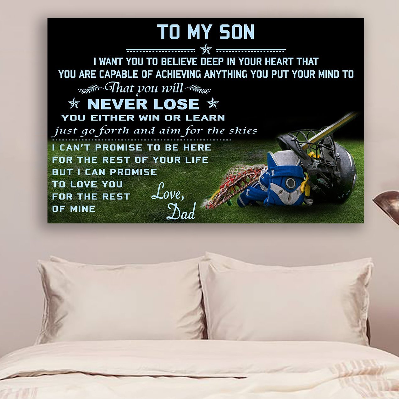 Lacrosse Canvas and Poster ��� dad son ��� never lose wall decor visual art - GIFTCUSTOM