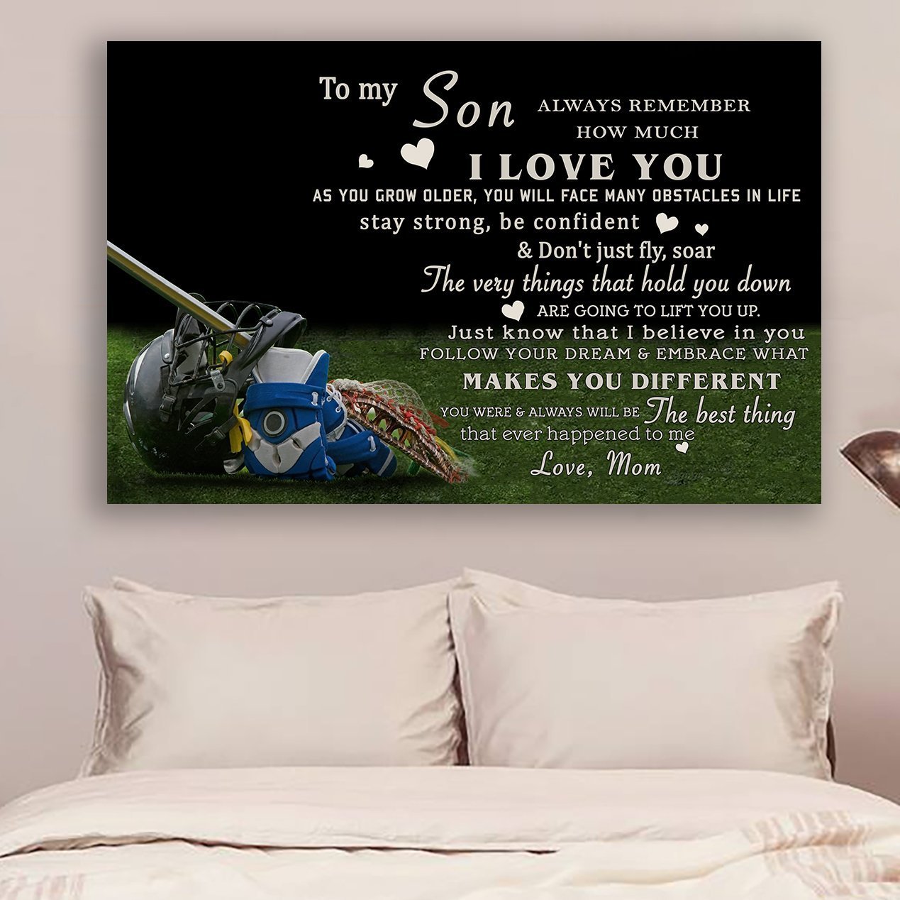 Lacrosse Canvas and Poster ��� mom to son ��� i love you wall decor visual art - GIFTCUSTOM