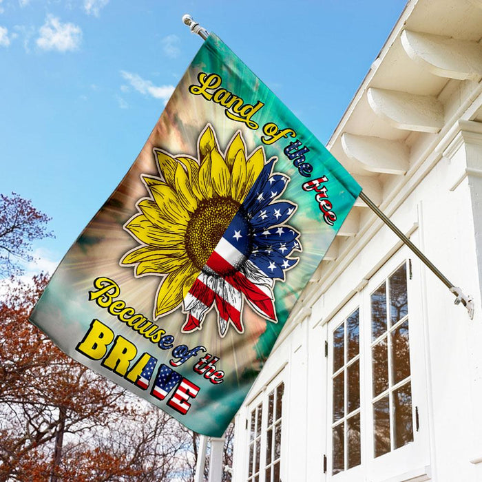 Land Of The Free Because Of The Brave Flag | Garden Flag | Double Sided House Flag - GIFTCUSTOM