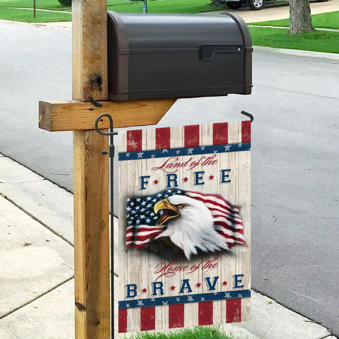 Land Of The Free Home Of The Brave Flag | Garden Flag | Double Sided House Flag - GIFTCUSTOM