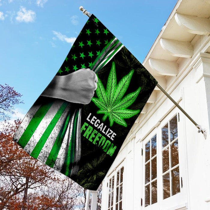 Legalize Freedom Green Cannabis Flag | Garden Flag | Double Sided House Flag - GIFTCUSTOM