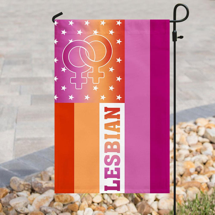 Lesbian LGBT Flag | Garden Flag | Double Sided House Flag - GIFTCUSTOM