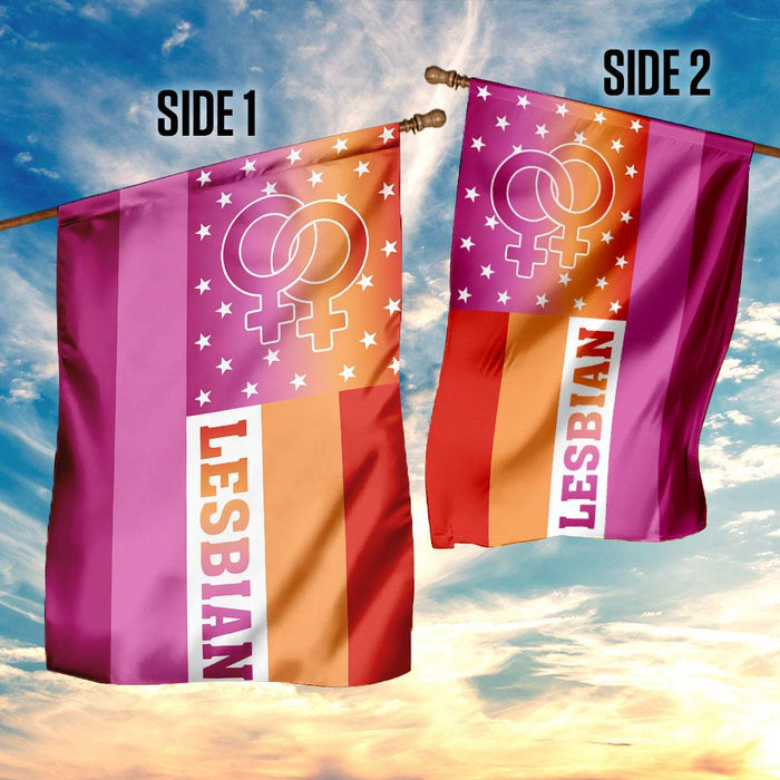 Lesbian LGBT Flag | Garden Flag | Double Sided House Flag - GIFTCUSTOM