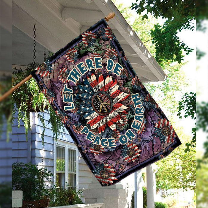 Let There Be Peace On Earth Hippie Flag | Garden Flag | Double Sided House Flag - GIFTCUSTOM
