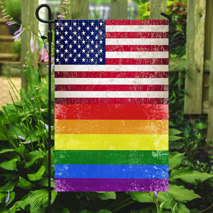 LGBT American US Flag | Garden Flag | Double Sided House Flag - GIFTCUSTOM