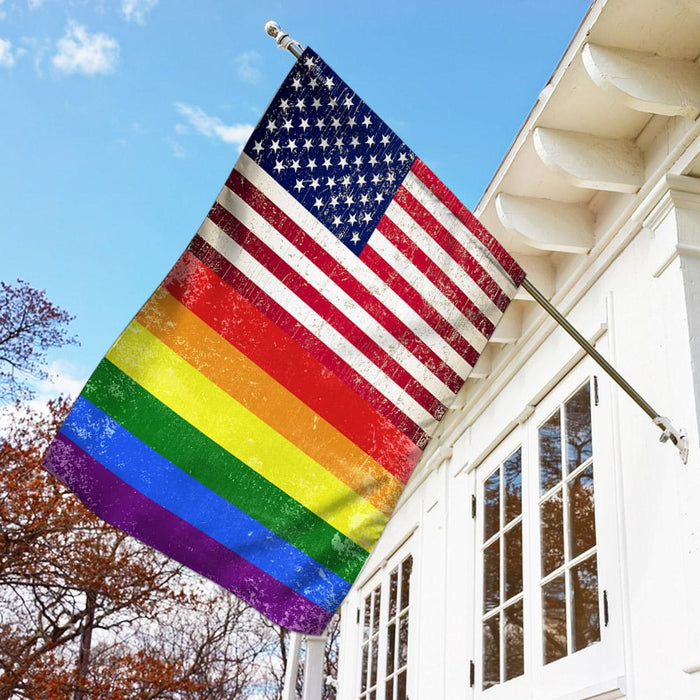 LGBT American US Flag | Garden Flag | Double Sided House Flag - GIFTCUSTOM