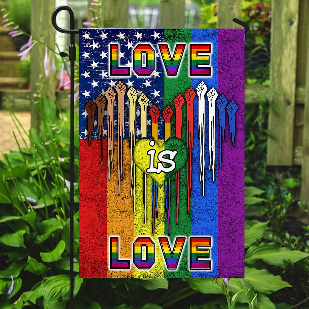 LGBT. Love Is Love Flag | Garden Flag | Double Sided House Flag - GIFTCUSTOM