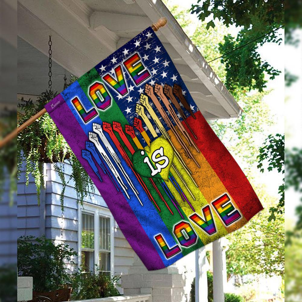 LGBT. Love Is Love Flag | Garden Flag | Double Sided House Flag - GIFTCUSTOM