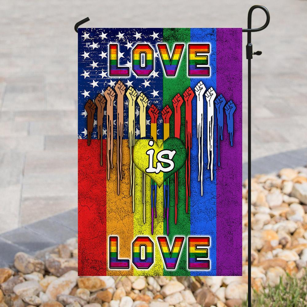 LGBT. Love Is Love Flag | Garden Flag | Double Sided House Flag - GIFTCUSTOM