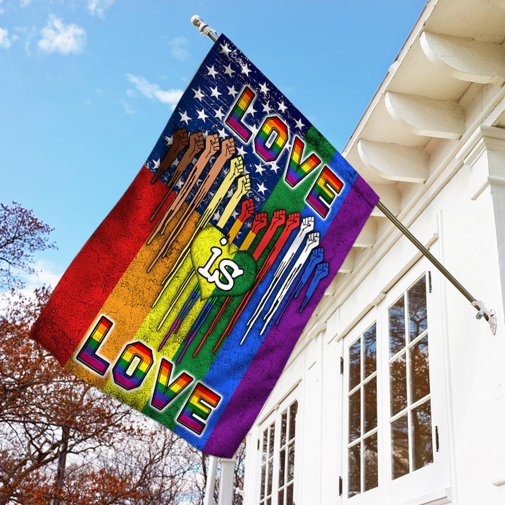 LGBT. Love Is Love Flag | Garden Flag | Double Sided House Flag - GIFTCUSTOM