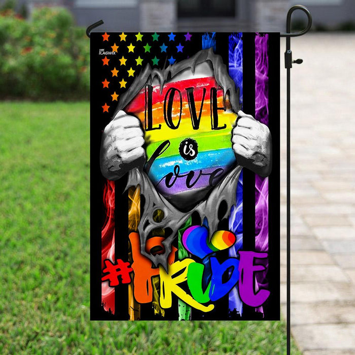 LGBT Pride. Love Is Love Flag | Garden Flag | Double Sided House Flag - GIFTCUSTOM