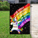 LGBT Unicorn I Am Brave Flag | Garden Flag | Double Sided House Flag - GIFTCUSTOM