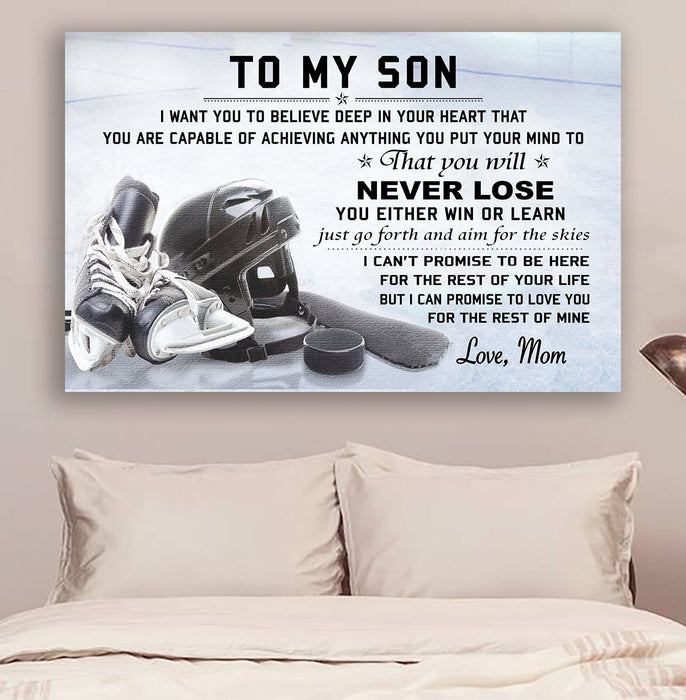 LH hockey Canvas and Poster ��� Mom to son ��� never lose wall decor visual art - GIFTCUSTOM
