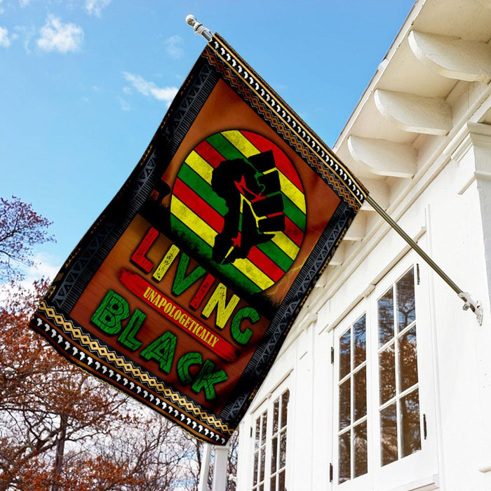 Living Unapologetically Black Flag | Garden Flag | Double Sided House Flag - GIFTCUSTOM