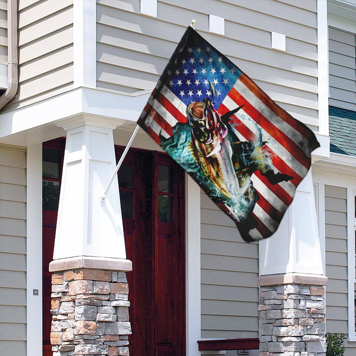 Love Fishing America Flag | Garden Flag | Double Sided House Flag - GIFTCUSTOM