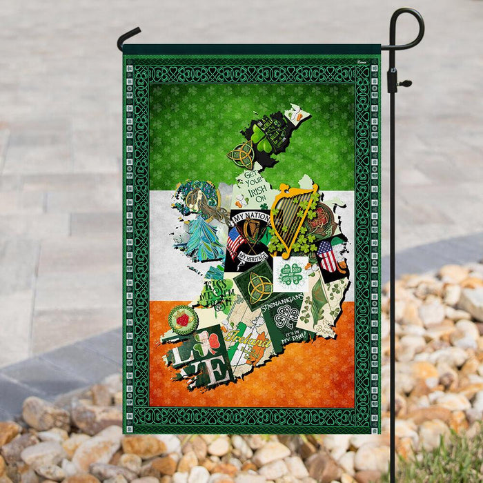 Love Irish Flag | Garden Flag | Double Sided House Flag - GIFTCUSTOM