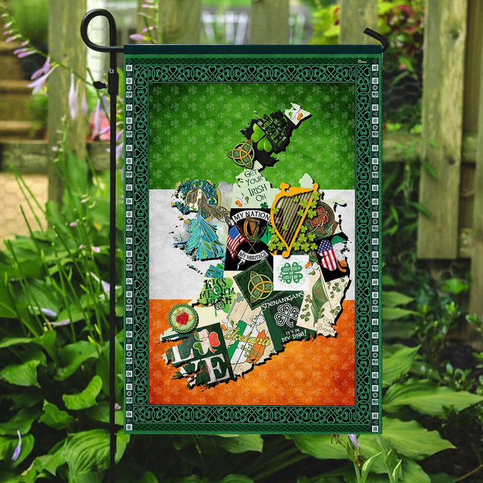 Love Irish Flag | Garden Flag | Double Sided House Flag - GIFTCUSTOM