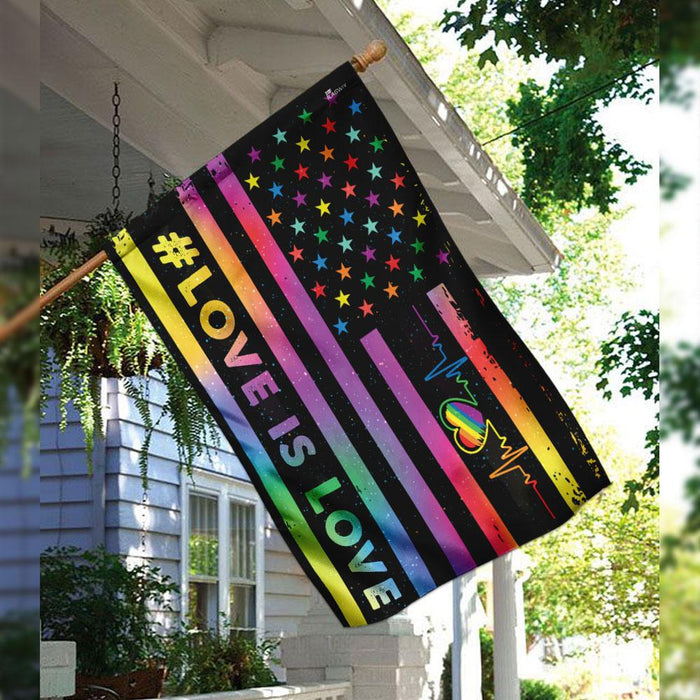 Love Is Love, LGBT Flag | Garden Flag | Double Sided House Flag - GIFTCUSTOM