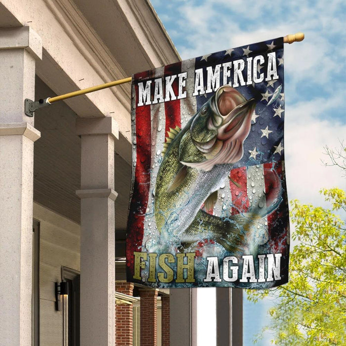 Make America Fish Again Flag | Garden Flag | Double Sided House Flag - GIFTCUSTOM