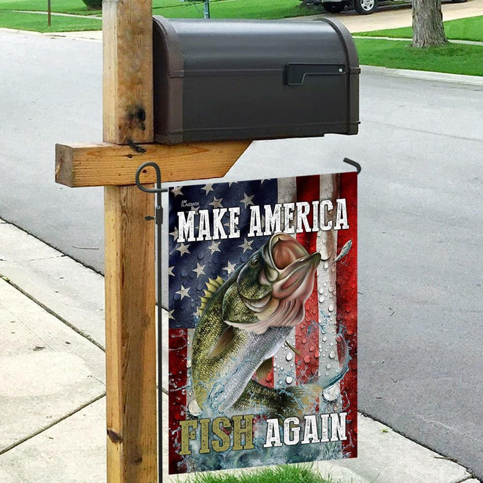 Make America Fish Again Flag | Garden Flag | Double Sided House Flag - GIFTCUSTOM