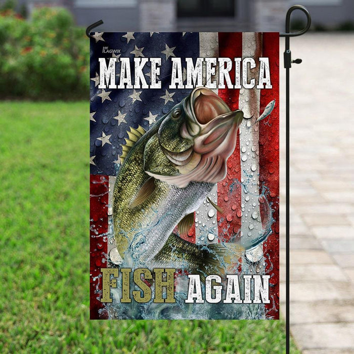 Make America Fish Again Flag | Garden Flag | Double Sided House Flag - GIFTCUSTOM