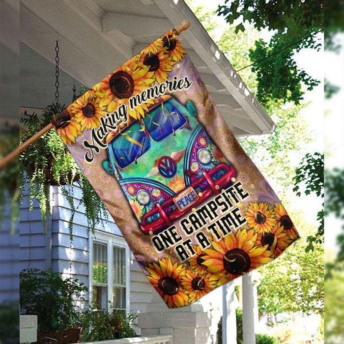Making Memories One Campsite At A Time Flag | Garden Flag | Double Sided House Flag - GIFTCUSTOM