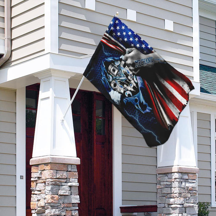 Mechanic American Flag | Garden Flag | Double Sided House Flag - GIFTCUSTOM